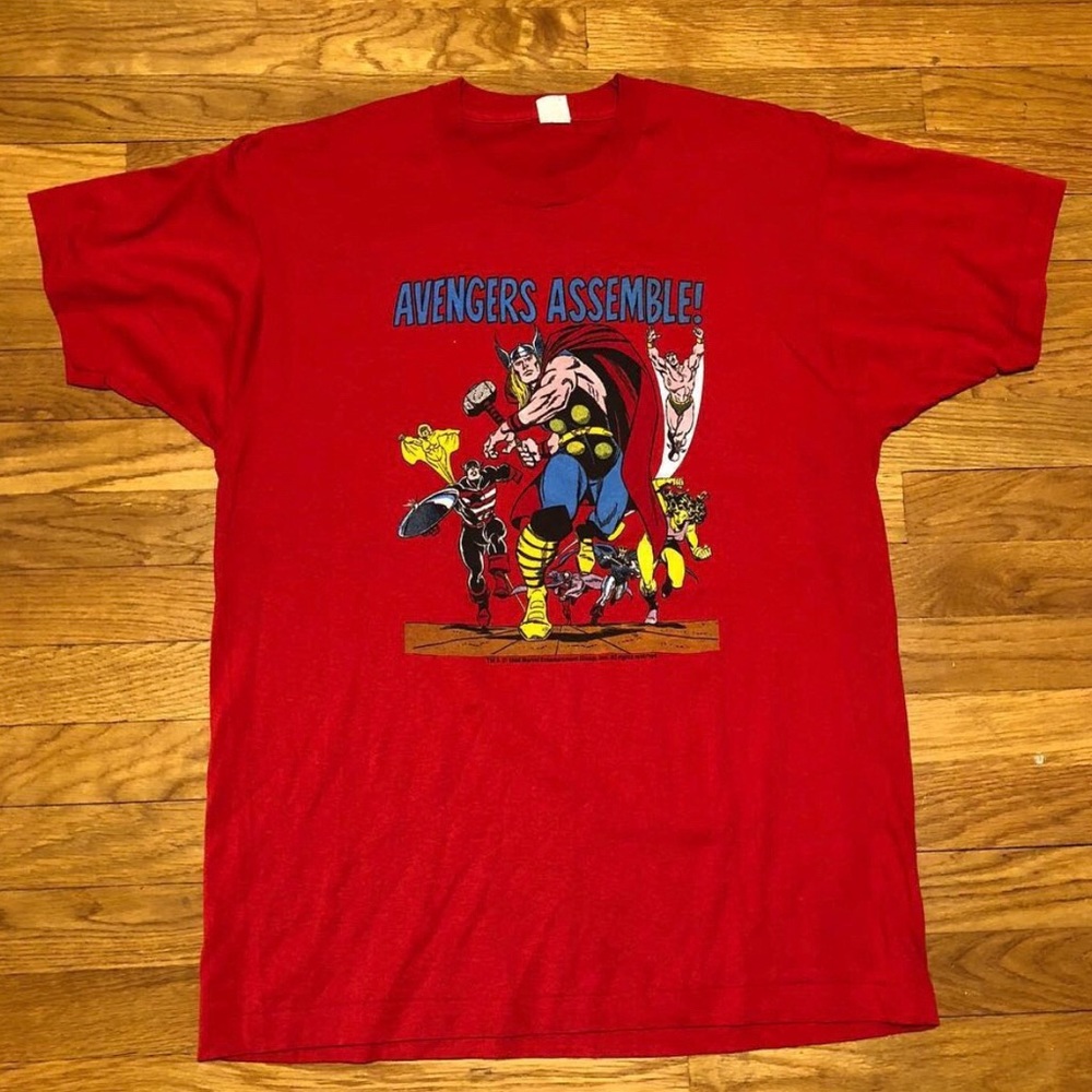 Vintage 1988 Marvel Avengers Assemble Tee